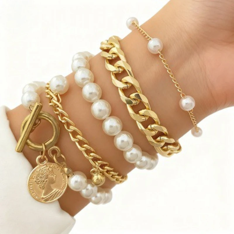 Women's Fashionable Heart-Shaped Pearl Bracelet, Fresh Style, Inlaid Pearl Jewelry Bracelet, Simple and Elegant Style
Women's Fashionable Heart-Shaped Pearl Bracelet, Fresh Style, Inlaid Pearl Jewelry Bracelet, Simple and Elegant Style