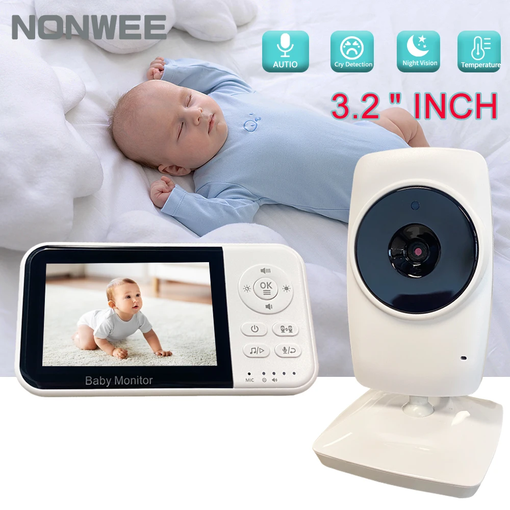 3.2'' Baby Monitor with Camera and Audio, Infrared Night Vision, Temperature Monitoring, Two-Way Talk, Lullabies, 1000ft Range
3.2'' Baby Monitor with Camera and Audio, Infrared Night Vision, Temperature Monitoring, Two-Way Talk, Lullabies, 1000ft Range