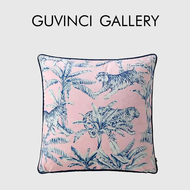 GUVINCI Toile de Jouy Jungle Tiger Leopard In Pink Decorative Cushion Cover Velvet Double-Sided Print Pillow Case Fast Shipping
GUVINCI Toile de Jouy Jungle Tiger Leopard In Pink Decorative Cushion Cover Velvet Double-Sided Print Pillow Case Fast Shipping