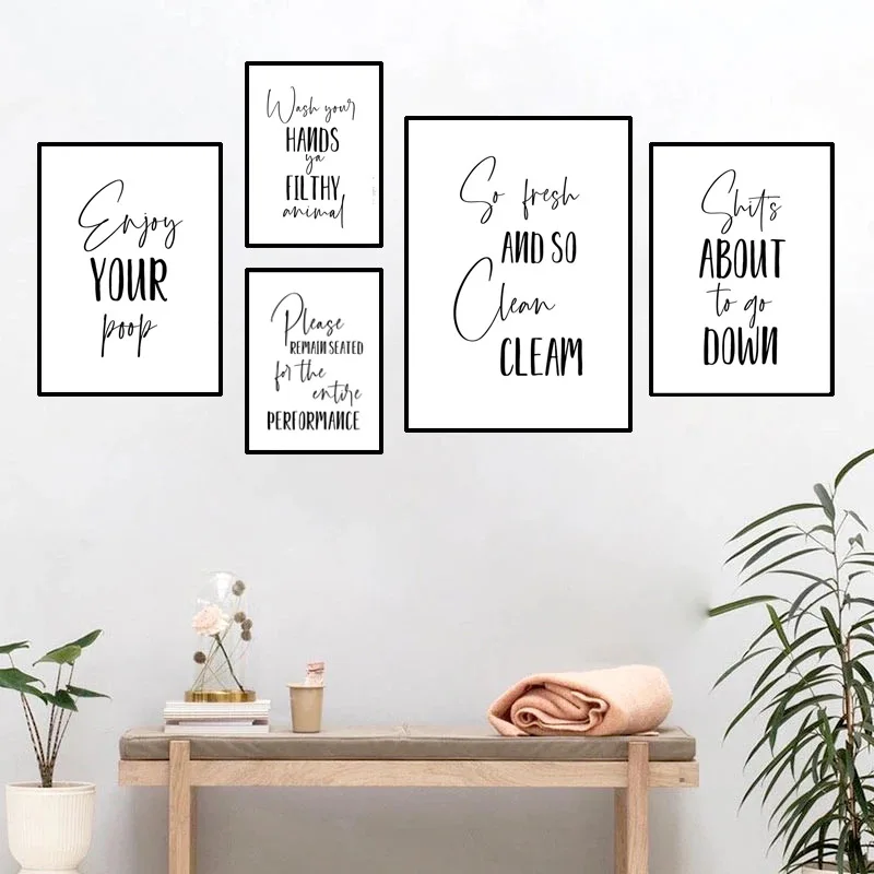 Nordic Wall Art Black and White Poster Picture for Bathroom Minimalist Living Room Home Decoration Painting
Nordic Wall Art Black and White Poster Picture for Bathroom Minimalist Living Room Home Decoration Painting