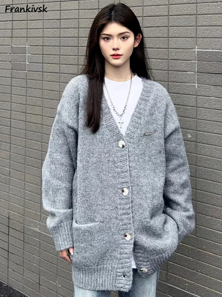 Women Cardigan Slouchy Hotsweet All-match Korean Style Ladies Sweaters High Street Fashion Aesthetic Temperament Knitwear Autumn
Women Cardigan Slouchy Hotsweet All-match Korean Style Ladies Sweaters High Street Fashion Aesthetic Temperament Knitwear Autumn