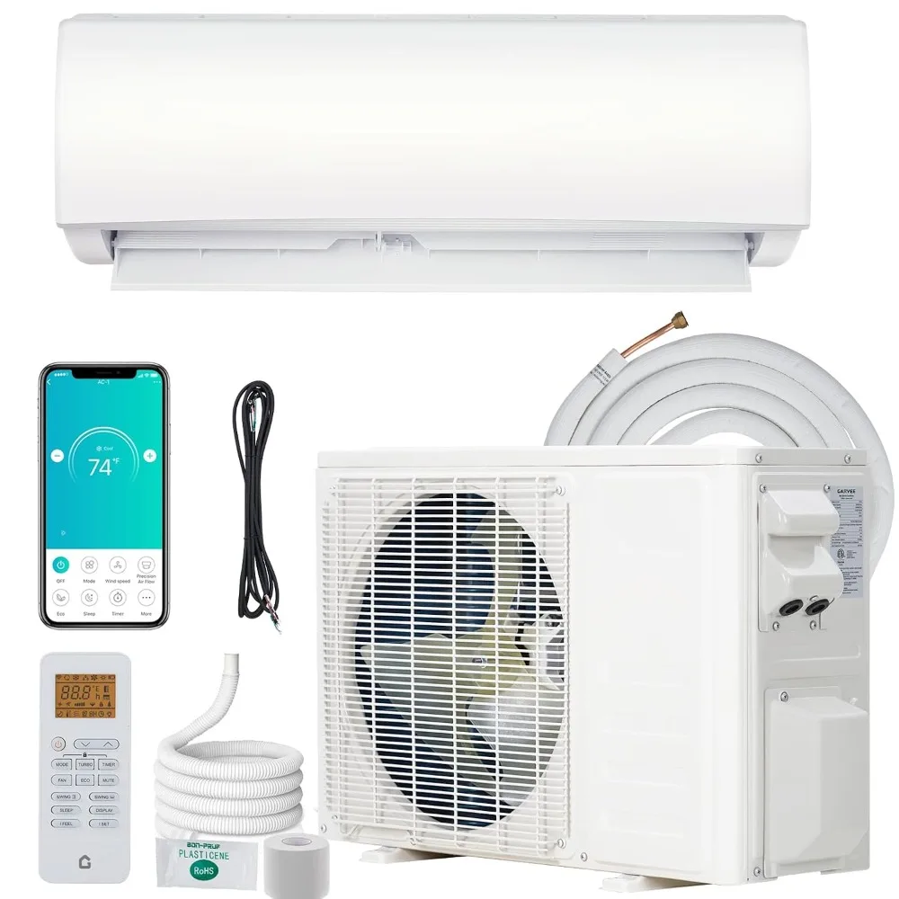 12000 BTU Ductless Mini Split AC, 20 SEER2 WiFi Enabled Cooling 750 Sq.Ft, Complete Installation Kit, 208V/230V, Custom
12000 BTU Ductless Mini Split AC, 20 SEER2 WiFi Enabled Cooling 750 Sq.Ft, Complete Installation Kit, 208V/230V, Custom