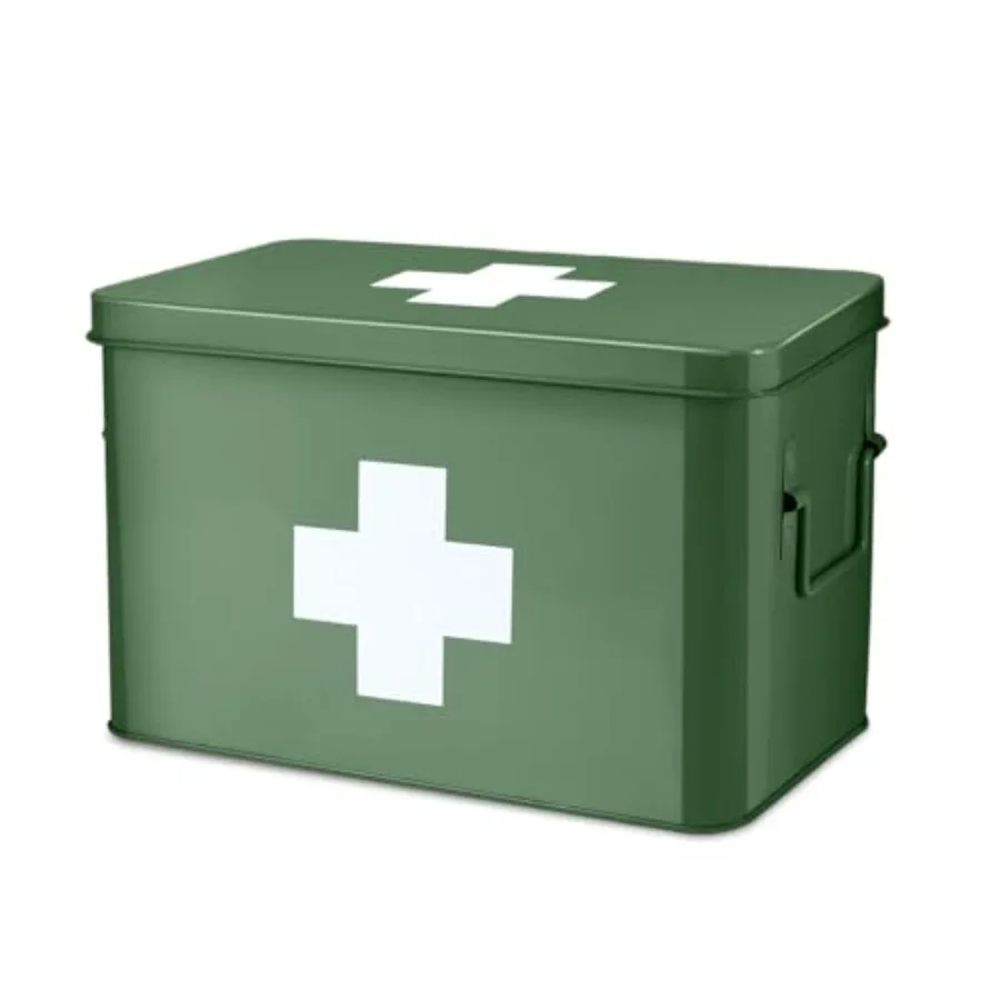 First Aid Box Organizer Empty 13" Vintage First Aid Kit Tin Metal Medical Box - First Aid Storage Box Container Bins with Divid
First Aid Box Organizer Empty 13" Vintage First Aid Kit Tin Metal Medical Box - First Aid Storage Box Container Bins with Divid