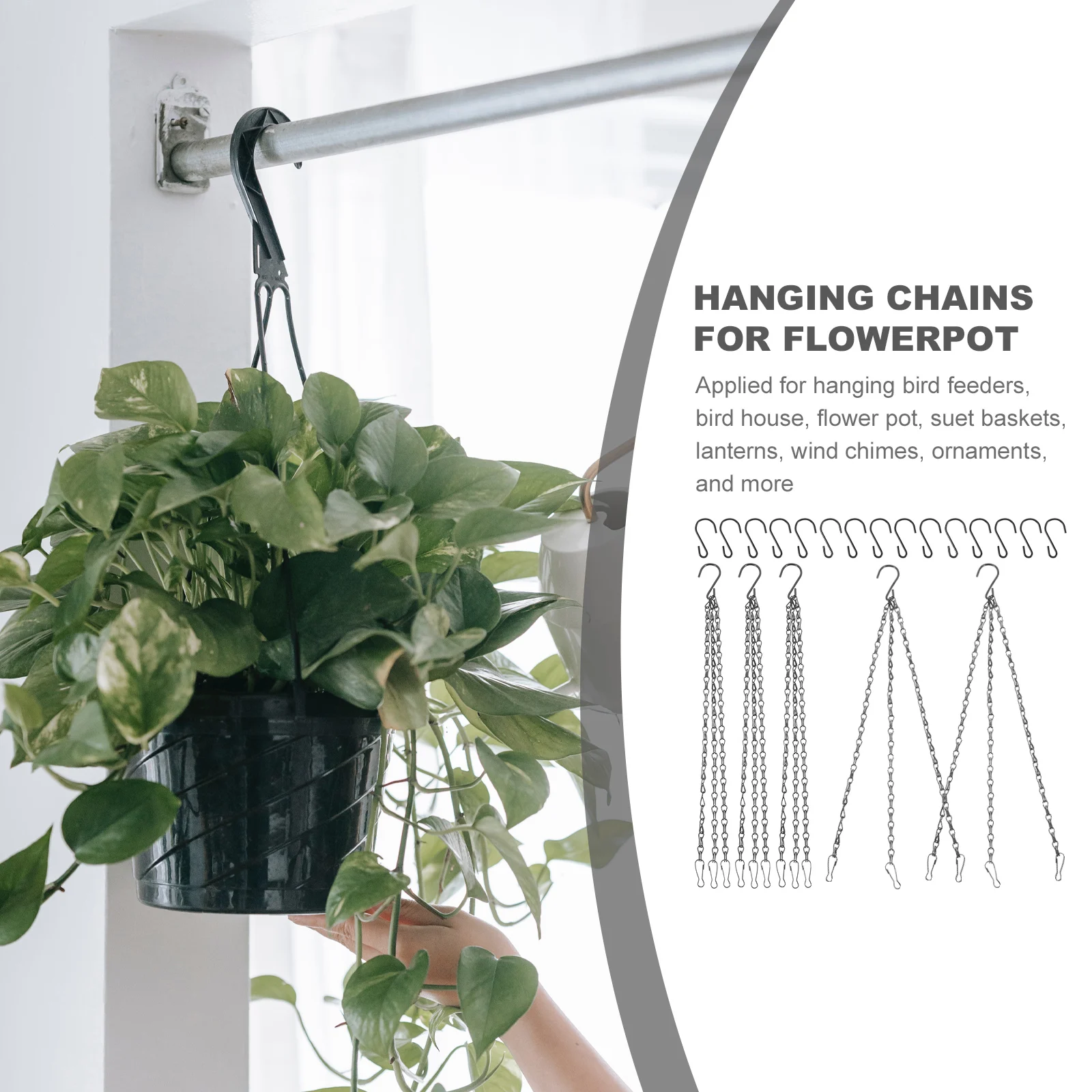 1 Set Of Heavy Duty Metal Flower Basket Hanging Chains Durable Rustproof Garden Plant Hangers For Outdoor Indoor Decor Bonsai
1 Set Of Heavy Duty Metal Flower Basket Hanging Chains Durable Rustproof Garden Plant Hangers For Outdoor Indoor Decor Bonsai
