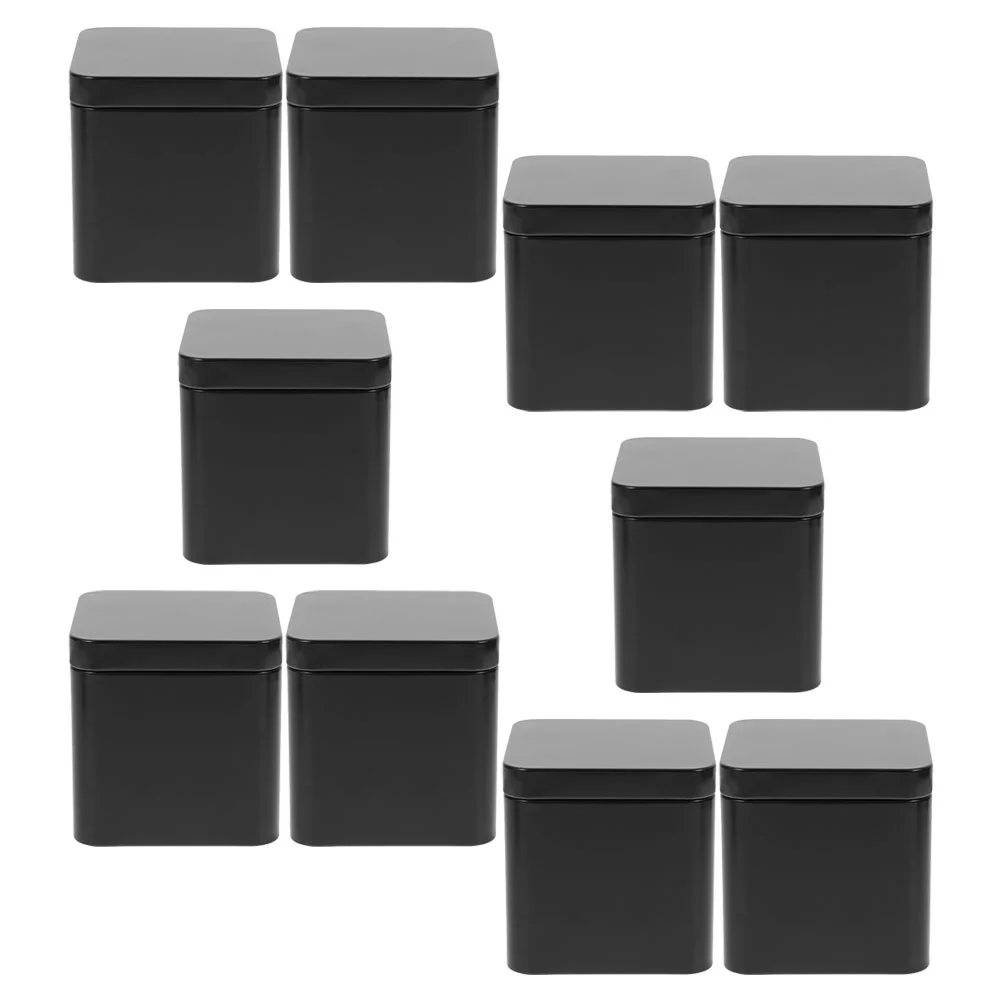 10 Pcs Tea Infuser Tinplate Small Square Portable Metal Can Set 10pcs (black) Container Case Boxes for Gift Giving Cookie Jars
10 Pcs Tea Infuser Tinplate Small Square Portable Metal Can Set 10pcs (black) Container Case Boxes for Gift Giving Cookie Jars