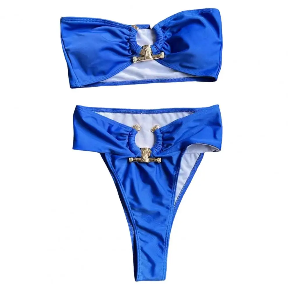 Bra High-waisted Briefs Swimwear Stylish Women's Metal Buckle Bikini Set with High Waist Bottoms for Summer Beachwear for Quick
Bra High-waisted Briefs Swimwear Stylish Women's Metal Buckle Bikini Set with High Waist Bottoms for Summer Beachwear for Quick