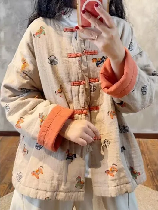 Retro Print New Chinese Sle Women's Cotton Jaet Coat Winter National Sle Button up Collar Improved Tang Costume Warm Co...
Retro Print New Chinese Sle Women's Cotton Jaet Coat Winter National Sle Button up Collar Improved Tang Costume Warm Co...