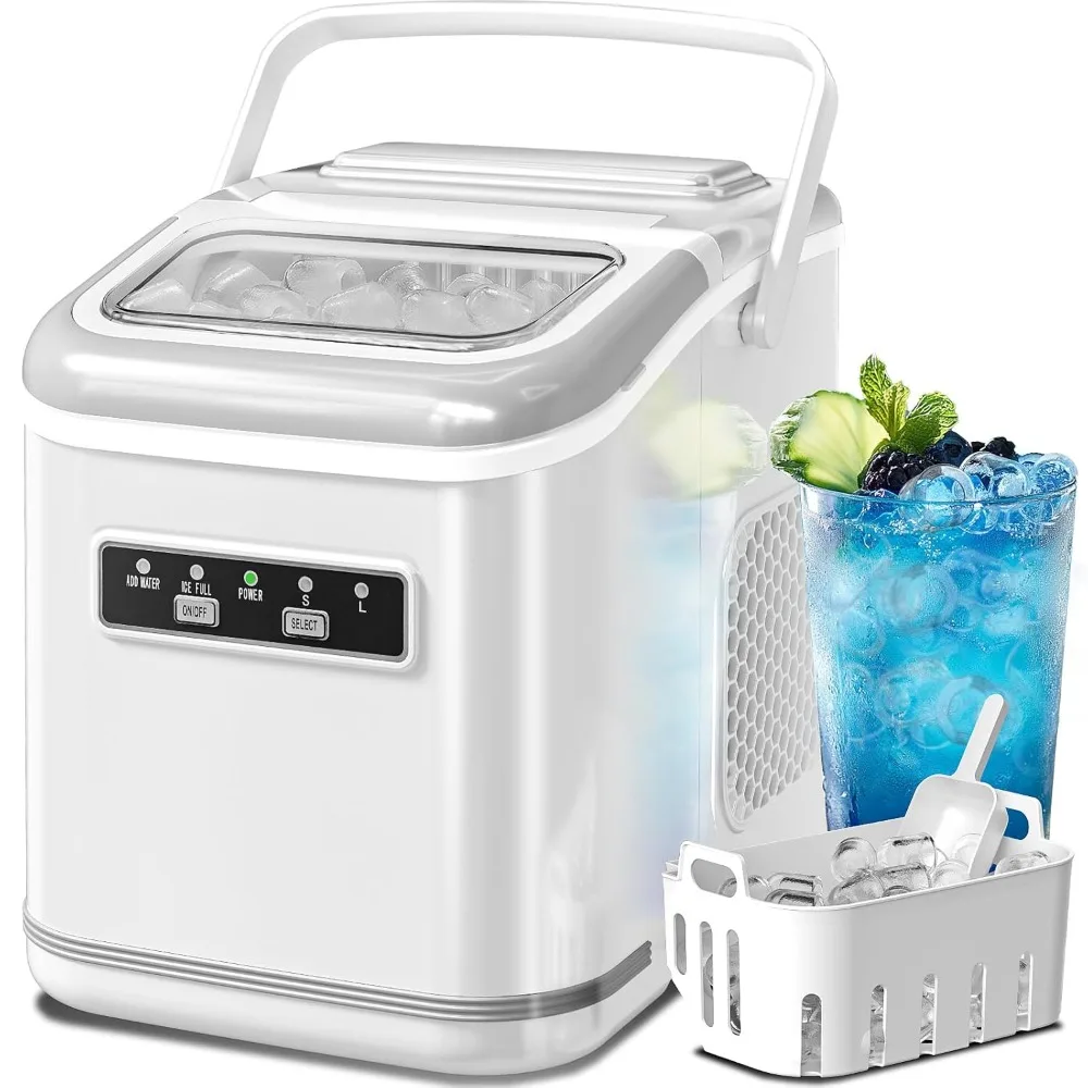 Countertop Portable Ice Maker with Self Cleaning,9 Cubes in 6 Mins,26lbs in 24Hrs, for Camping Dorm Home Outdoor (White)
Countertop Portable Ice Maker with Self Cleaning,9 Cubes in 6 Mins,26lbs in 24Hrs, for Camping Dorm Home Outdoor (White)