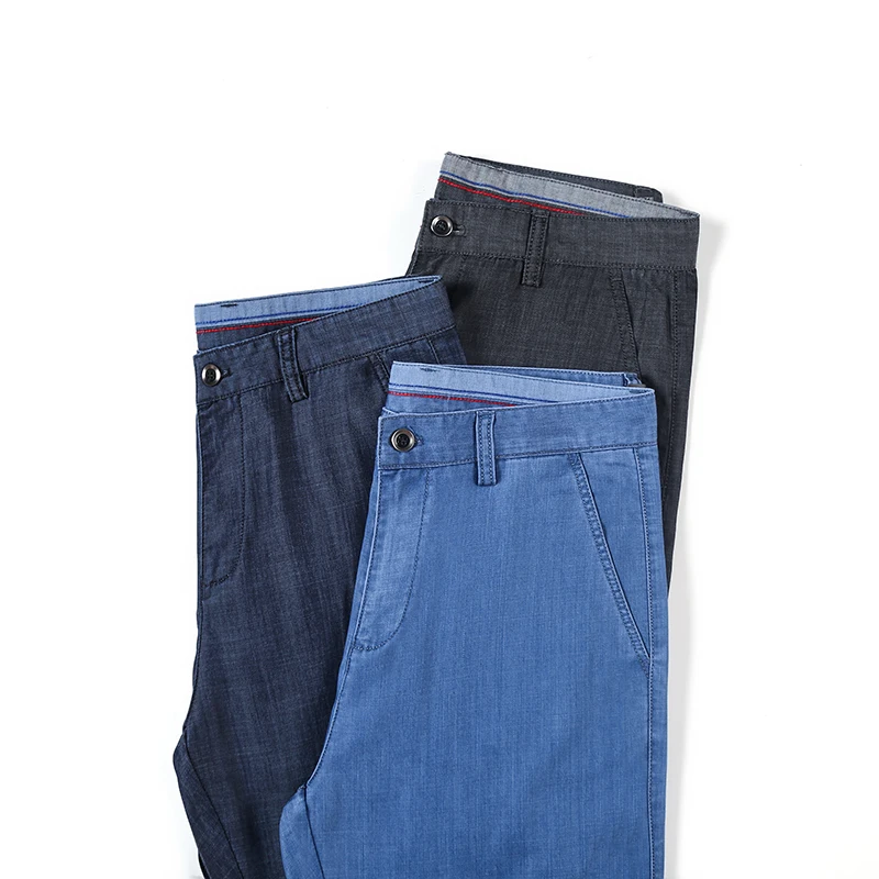 Summer Thin Jeans for Man Business Straight Stretch Denim Jeans Pant Men Black Blue Clothing
Summer Thin Jeans for Man Business Straight Stretch Denim Jeans Pant Men Black Blue Clothing