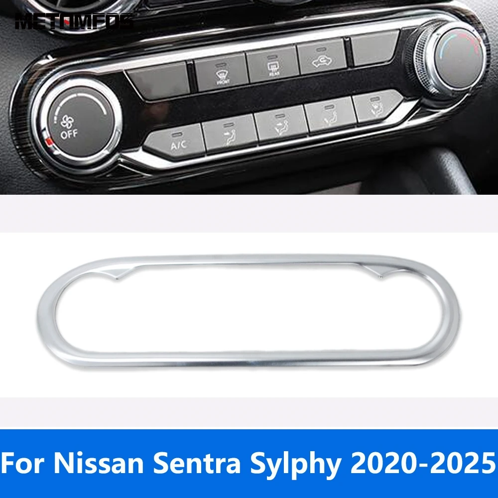 Аксессуары для Nissan Sentra Sylphy 2020-2024 2025, нержавеющая сталь, переключатель регулировки кондиционера, накладка на панель, Стайлинг автомобиля
Аксессуары для Nissan Sentra Sylphy 2020-2024 2025, нержавеющая сталь, переключатель регулировки кондиционера, накладка на панель, Стайлинг автомобиля