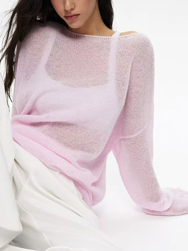 Spring Summer Hollow Knitted Oversized Sweater T Shirt Round Neck Long Sleeves Tops Loose Elegant Pullover for Women Clothing
Spring Summer Hollow Knitted Oversized Sweater T Shirt Round Neck Long Sleeves Tops Loose Elegant Pullover for Women Clothing