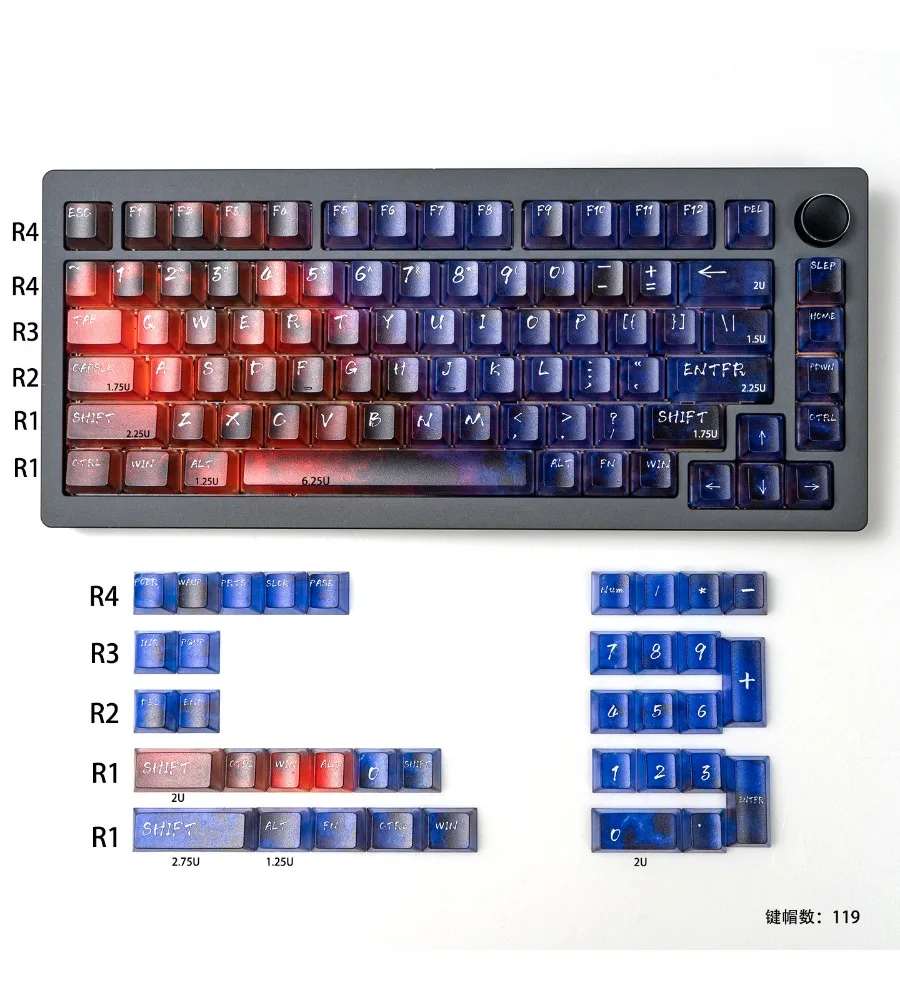 119 key original factory suitable wooting mechanical keyboard neon gradual change smudged keycap PC five-sided fog
119 key original factory suitable wooting mechanical keyboard neon gradual change smudged keycap PC five-sided fog
