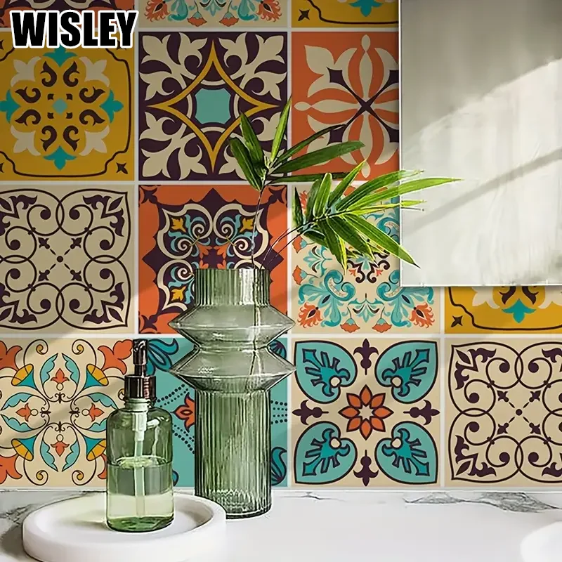 10pcs Vintage Flower Tile Stickers Waterproof Bohemian Tile Wall Stickers for Bathroom Kitchen Living Room Home Decoration
10pcs Vintage Flower Tile Stickers Waterproof Bohemian Tile Wall Stickers for Bathroom Kitchen Living Room Home Decoration