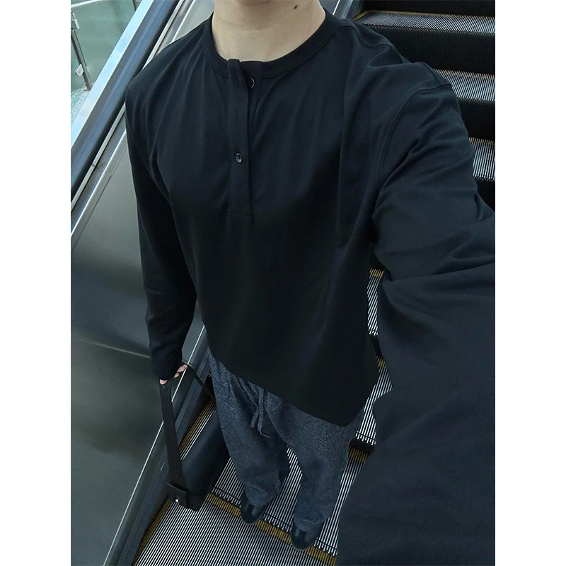 Cleanfit Henry Collar Long Sve Sweatirt Spring Autumn Men's Base irt American Wer id T-irt Loose Fit Casual Wear
Cleanfit Henry Collar Long Sve Sweatirt Spring Autumn Men's Base irt American Wer id T-irt Loose Fit Casual Wear