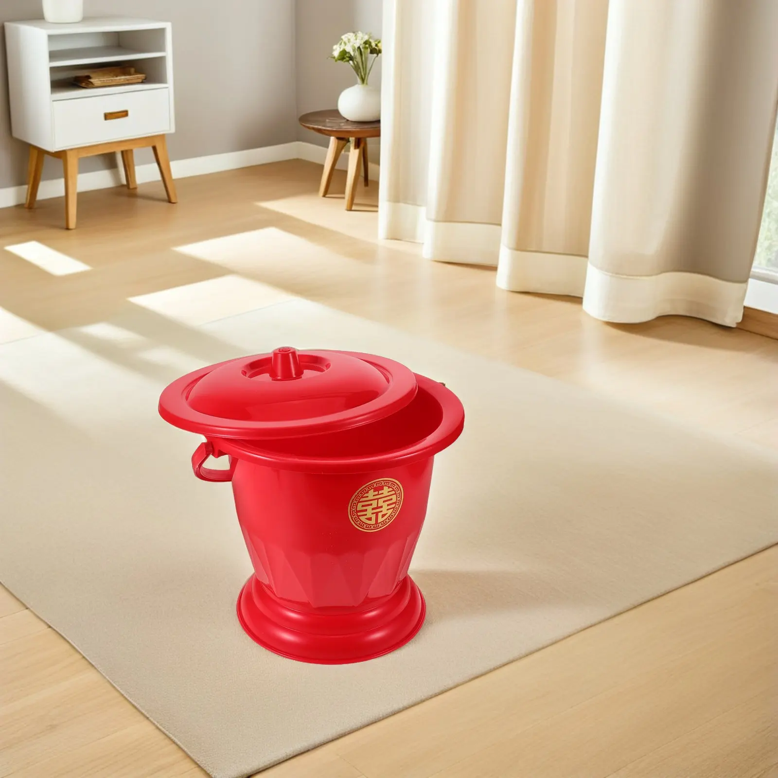 Red Festive Chinese Wedding Spittoon Handheld Plastic Chamber Pot with Lid Portable Bedside Urinal for Women Elderly Home Care
Red Festive Chinese Wedding Spittoon Handheld Plastic Chamber Pot with Lid Portable Bedside Urinal for Women Elderly Home Care