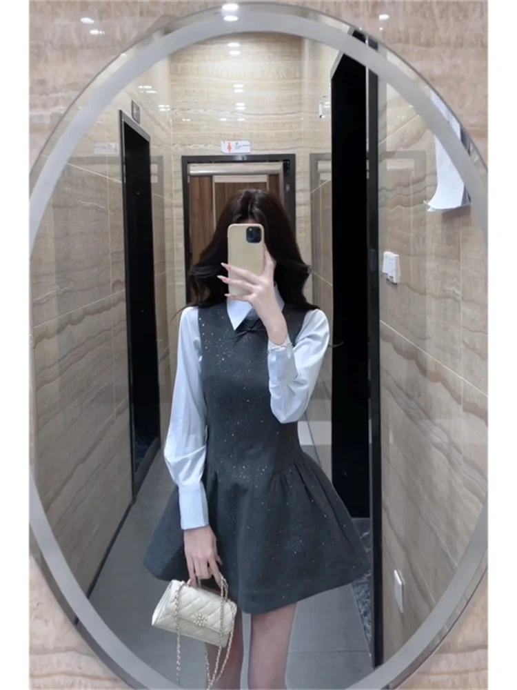 Spring 2026 plus Size Women's Fashion Set with Strap Dress Versatile Shirt Princess Style Long Sleeve High Waist Suit
Spring 2026 plus Size Women's Fashion Set with Strap Dress Versatile Shirt Princess Style Long Sleeve High Waist Suit