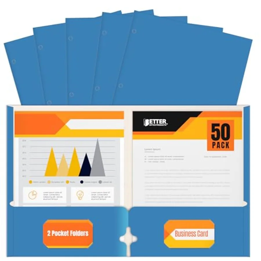 Folders, 50 Pack Letter Size Two Pocket Folders, Folders with Pockets, Durable Paper Portfolio Folders for School Classroom Off
Folders, 50 Pack Letter Size Two Pocket Folders, Folders with Pockets, Durable Paper Portfolio Folders for School Classroom Off