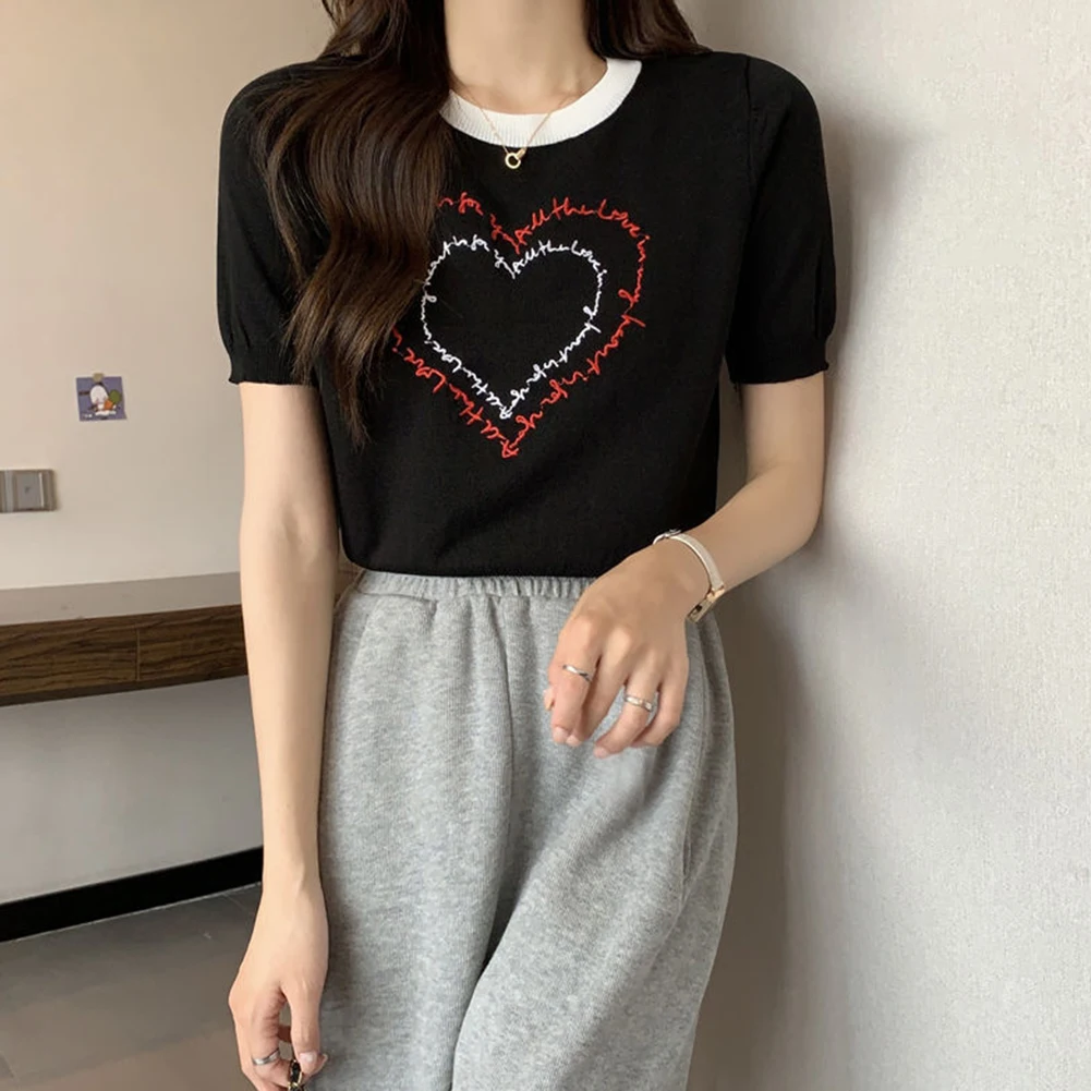 Affordable Casual Womens Tops Heart Letter Print Casual Wear Heart Print Top All Seasons Average Size Crew Neck
Affordable Casual Womens Tops Heart Letter Print Casual Wear Heart Print Top All Seasons Average Size Crew Neck