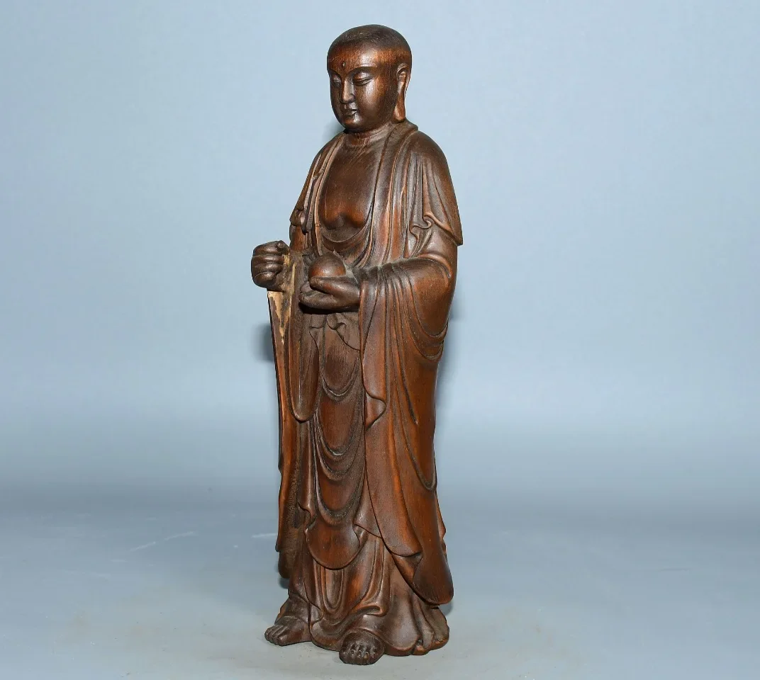 9"Tibetan Temple Collection Old Boxwood Ksitigarbha Bodhisattva Station Buddha Amitabha Buddha Worship Hall Town house
9"Tibetan Temple Collection Old Boxwood Ksitigarbha Bodhisattva Station Buddha Amitabha Buddha Worship Hall Town house
