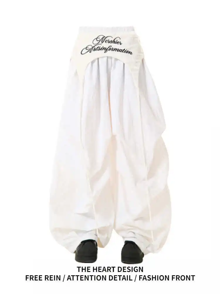 Women's White Parachute Pants Harajuku Wide Leg Long Pants Oversize Sweatpants Y2k 2000s Aesthetic Vintage Trousers Clothes 2025
Women's White Parachute Pants Harajuku Wide Leg Long Pants Oversize Sweatpants Y2k 2000s Aesthetic Vintage Trousers Clothes 2025
