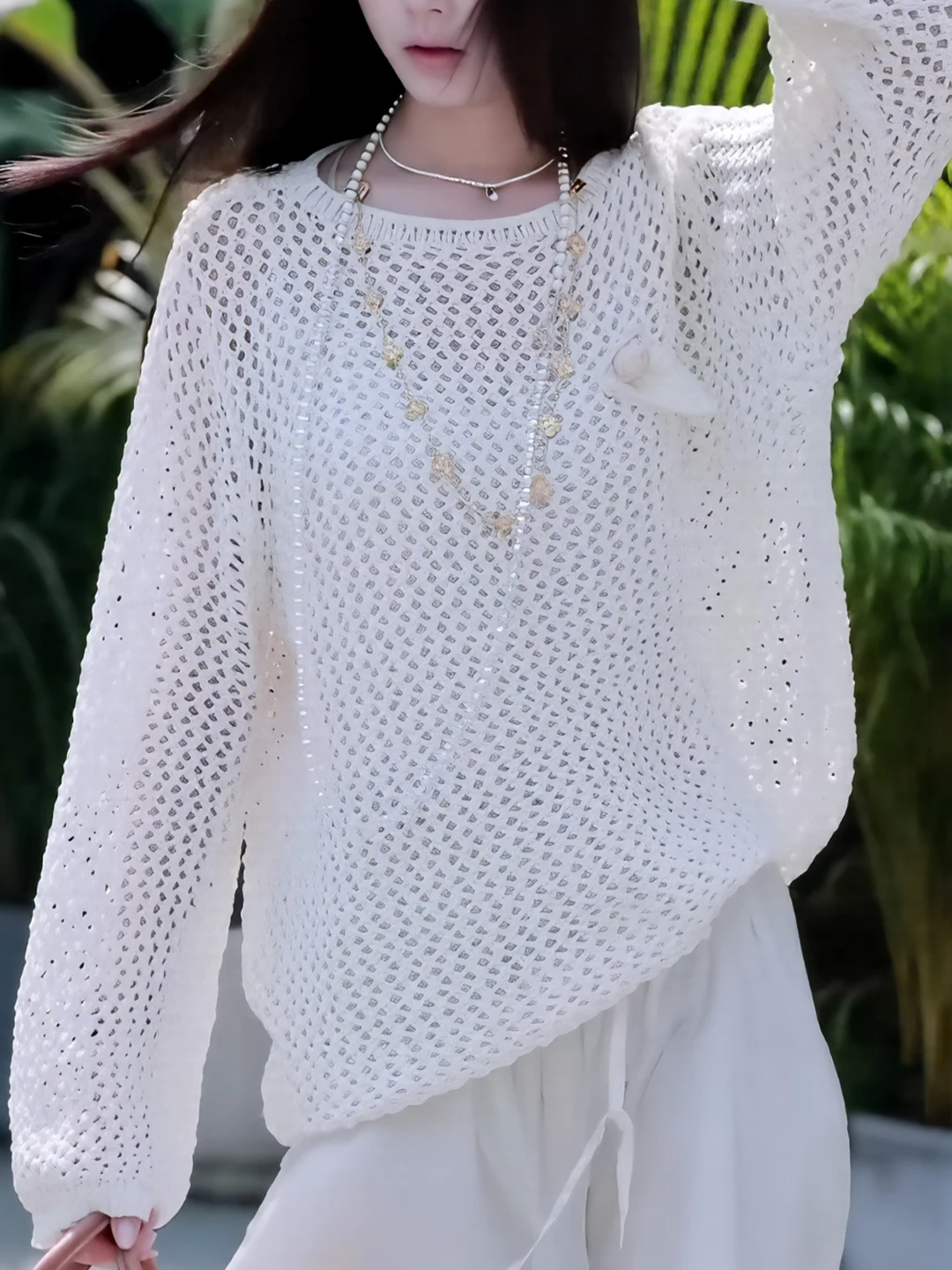 Ele White round Ne Hollow out Design Long Sve Knitted Sweater Gentle Sle Agel Trend for Autumn Versatile Cover up
Ele White round Ne Hollow out Design Long Sve Knitted Sweater Gentle Sle Agel Trend for Autumn Versatile Cover up