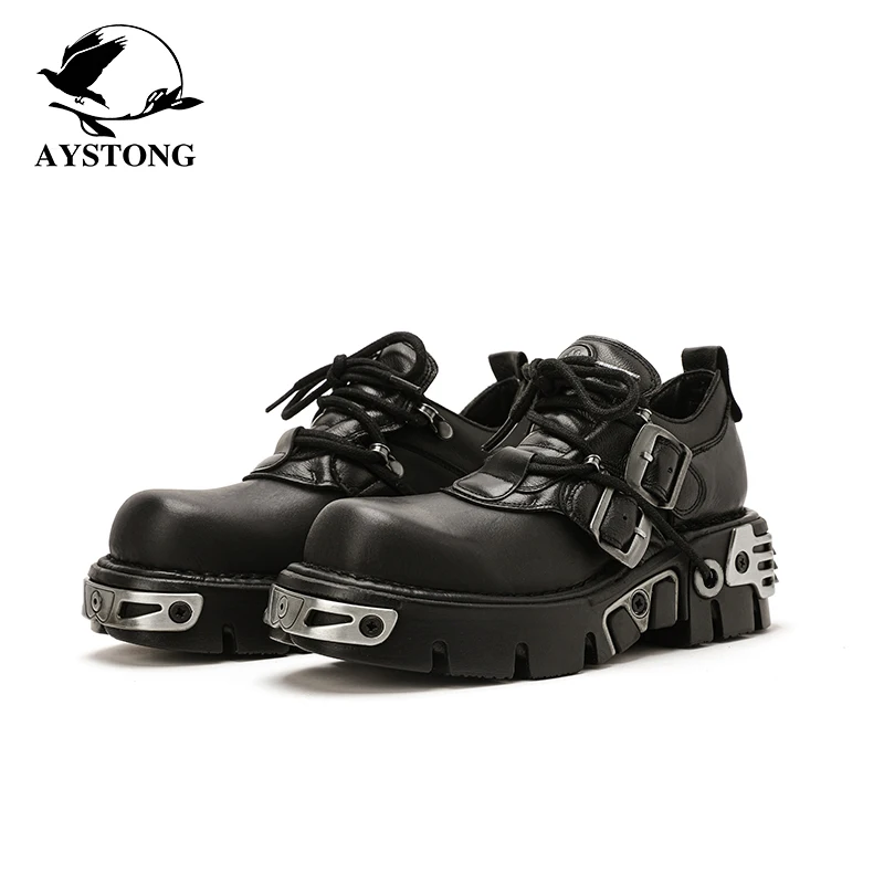 Punk Style Thick Bottom Low Cut Single Shoes Metal Design British Style Retro Dark Shoes Fashionable Flat Heel round Toe Casu...
Punk Style Thick Bottom Low Cut Single Shoes Metal Design British Style Retro Dark Shoes Fashionable Flat Heel round Toe Casu...