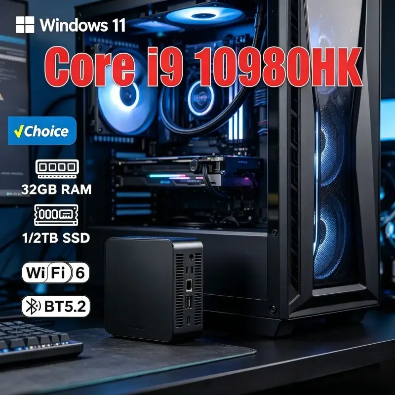 2026 New Mini PC, Intel Core I9 10980HK, 16GB RAM, Large SSD, WiFi6 BT5.2, 4K HD Output, Windows 11 for Home & Office
2026 New Mini PC, Intel Core I9 10980HK, 16GB RAM, Large SSD, WiFi6 BT5.2, 4K HD Output, Windows 11 for Home & Office