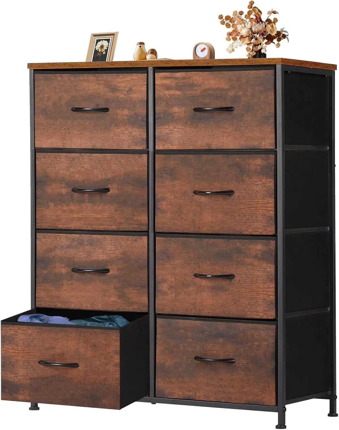 Dresser for Bedroom, 8 Storage Drawers, Tall Large Fabric Storage Tower Organizer, Chest of Drawers with Metal Frame Wooden T
Dresser for Bedroom, 8 Storage Drawers, Tall Large Fabric Storage Tower Organizer, Chest of Drawers with Metal Frame Wooden T