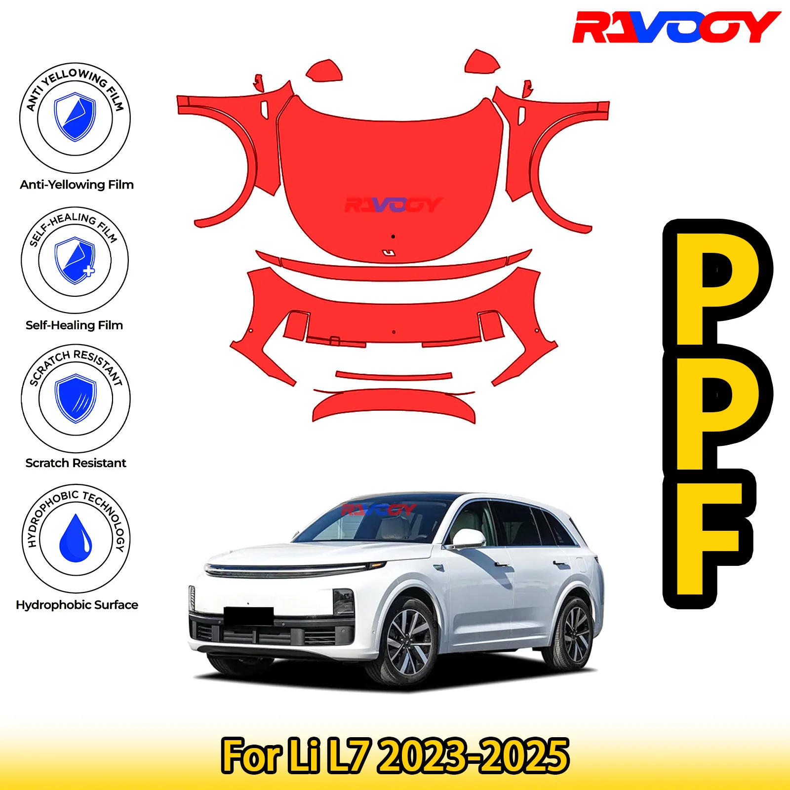 Для Li L7 2023-2025 глянцевая матовая черная предварительно вырезанная передняя защитная пленка PPF для защиты от краски
Для Li L7 2023-2025 глянцевая матовая черная предварительно вырезанная передняя защитная пленка PPF для защиты от краски