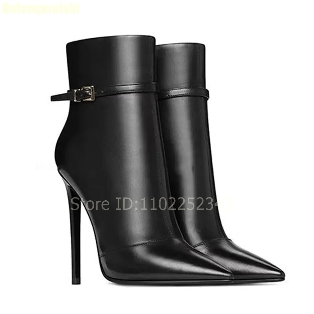 2026 New Autumn Black Leather Ankle Boots Women Side Zipper Pointed Toe Sexy Stiletto Heels Simple Ankle Strap Office Boots
2026 New Autumn Black Leather Ankle Boots Women Side Zipper Pointed Toe Sexy Stiletto Heels Simple Ankle Strap Office Boots