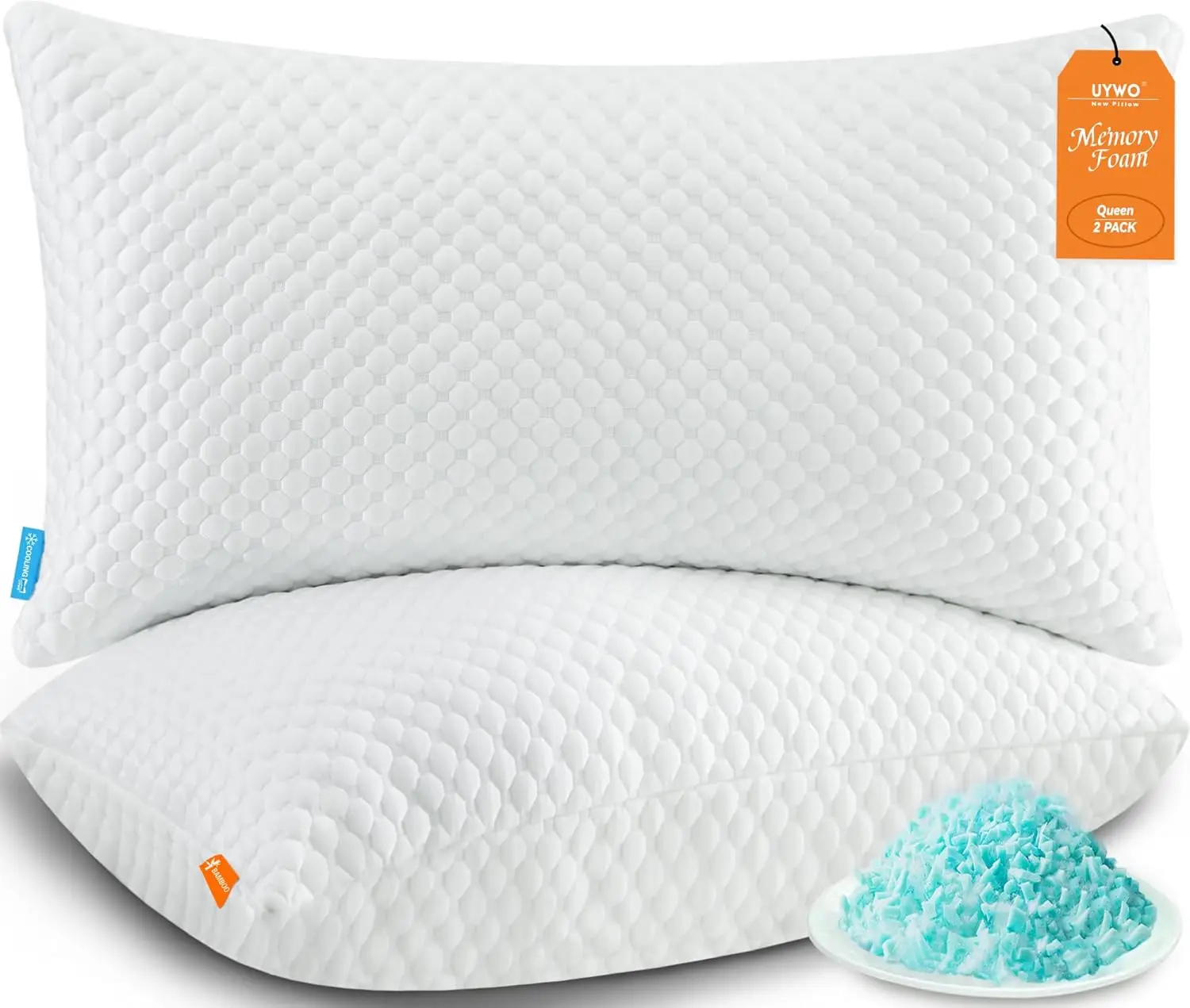Cooling Pillows Queen Size Set of 2, Memory Foam with Zipper, Adjustable Firm Bed Pillows for Side Back Stomach Sleepers
Cooling Pillows Queen Size Set of 2, Memory Foam with Zipper, Adjustable Firm Bed Pillows for Side Back Stomach Sleepers