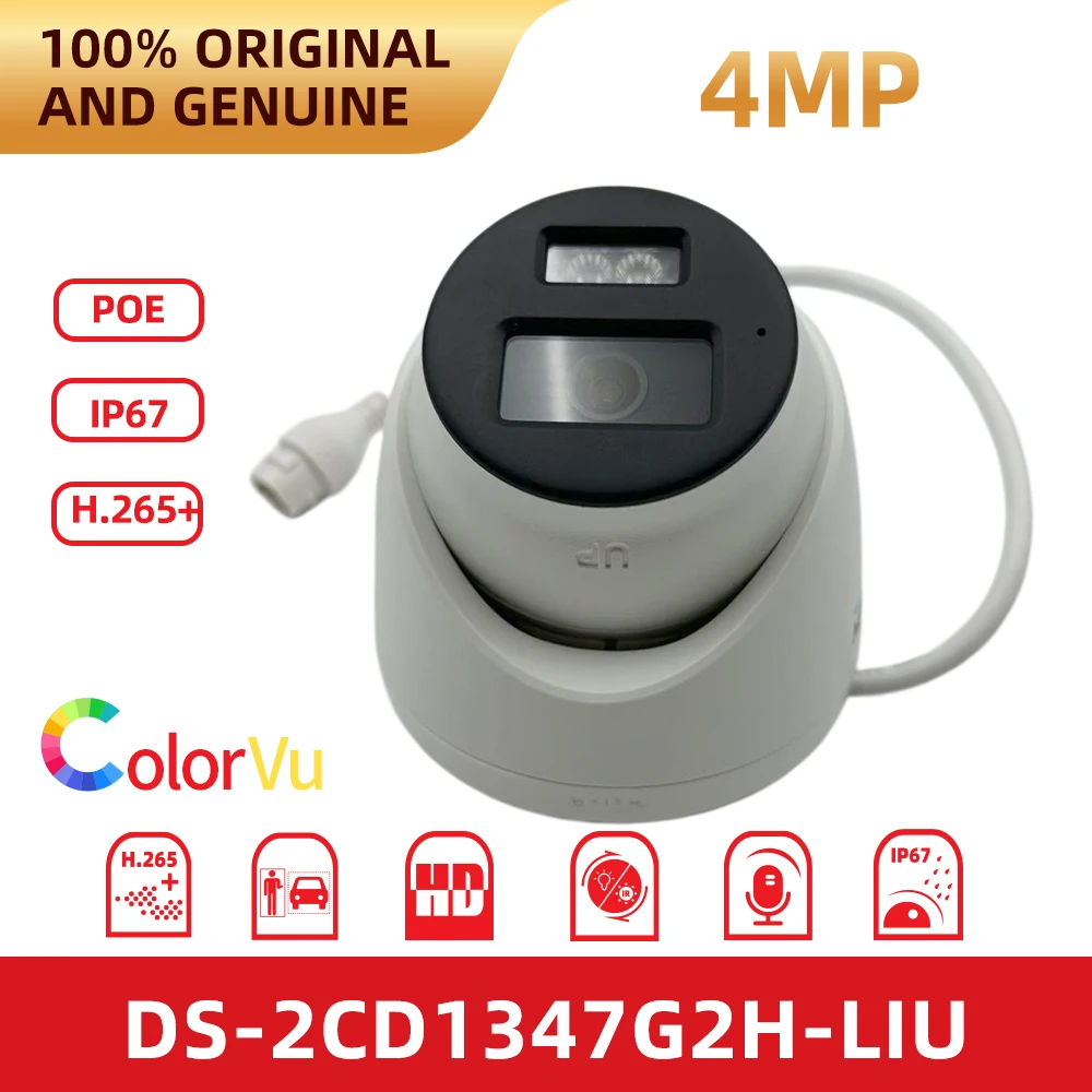 IP-камера Hikvision DS-2CD1347G2H-LIU 4MP ColorVu Turret с интеллектуальной гибридной подсветкой, обнаружением людей и транспортных средств, встроенным микрофоном, H.265+, PoE, IP67
IP-камера Hikvision DS-2CD1347G2H-LIU 4MP ColorVu Turret с интеллектуальной гибридной подсветкой, обнаружением людей и транспортных средств, встроенным микрофоном, H.265+, PoE, IP67