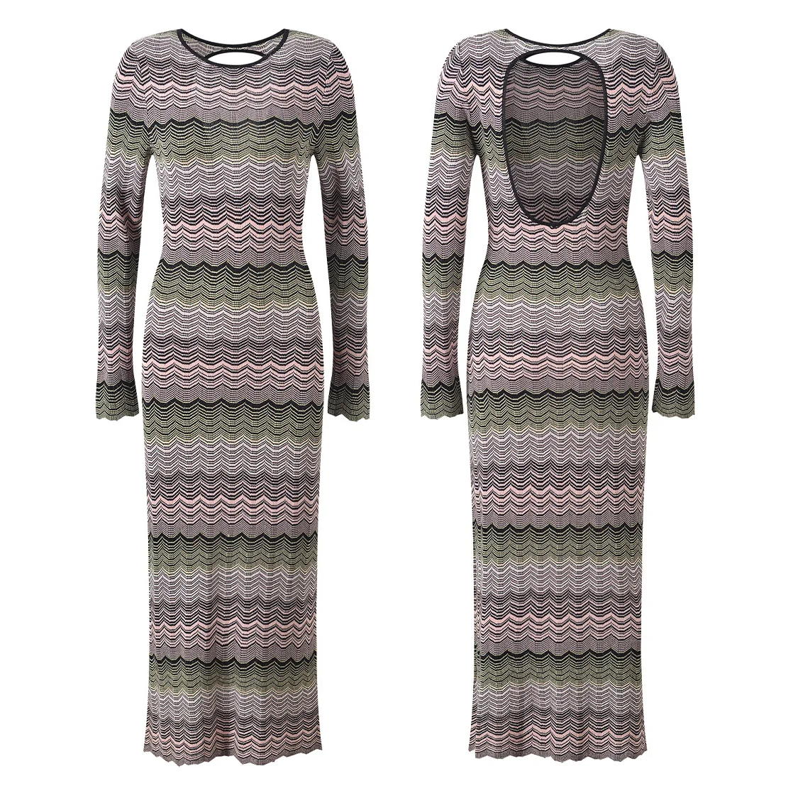 CHUJIE 2025 New French Backless Dress, Color Wave Knit Maxi Dress, Slim Fit Elegant Bodycon Evening Gown
CHUJIE 2025 New French Backless Dress, Color Wave Knit Maxi Dress, Slim Fit Elegant Bodycon Evening Gown