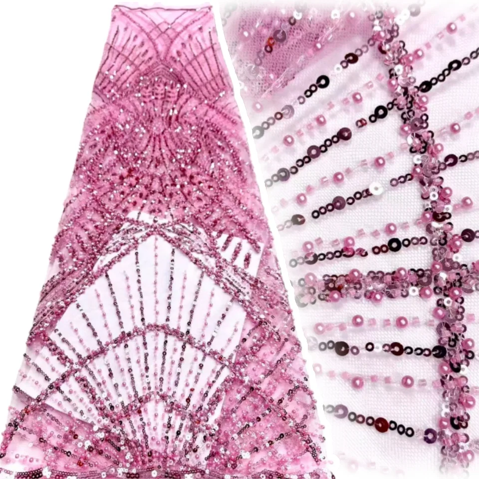 White African Tulle Lace Fabric 2026 French Net Sequins Fabric Sewing Embroidery with Beads Lace Nigeria Dress 5 Yards SZ1949
White African Tulle Lace Fabric 2026 French Net Sequins Fabric Sewing Embroidery with Beads Lace Nigeria Dress 5 Yards SZ1949