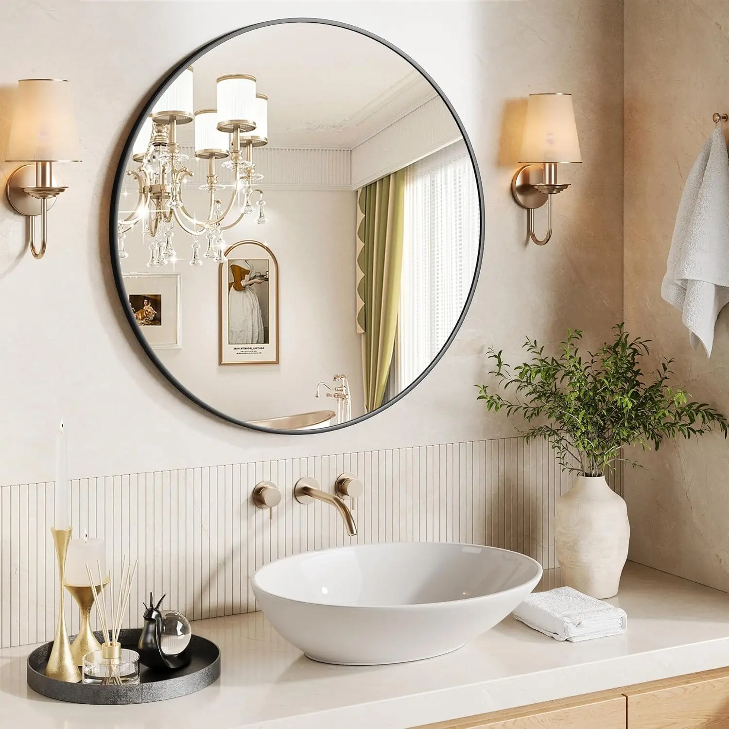 18-36 Inch Round Wall Mirror Metal Frame Distortion-Free Modern Rustic Decor For Bathroom Bedroom Living Room
18-36 Inch Round Wall Mirror Metal Frame Distortion-Free Modern Rustic Decor For Bathroom Bedroom Living Room