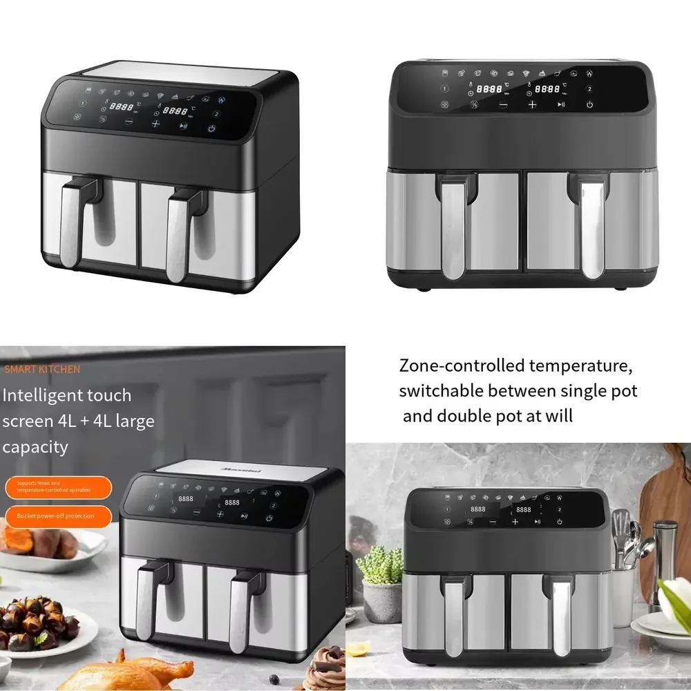 Double-pan Large Capacity 8L Dual-Chamber Stainless Steel Air Fryer Touch Control Multi-Functional Double-Basin Household Hot
Double-pan Large Capacity 8L Dual-Chamber Stainless Steel Air Fryer Touch Control Multi-Functional Double-Basin Household Hot