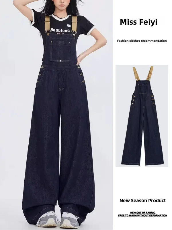 Темно-синие джинсовые комбинезоны, женские свободные брюки, весна-лето, ленивые широкие брюки, винтажные американские брюки длиной до пола
Темно-синие джинсовые комбинезоны, женские свободные брюки, весна-лето, ленивые широкие брюки, винтажные американские брюки длиной до пола