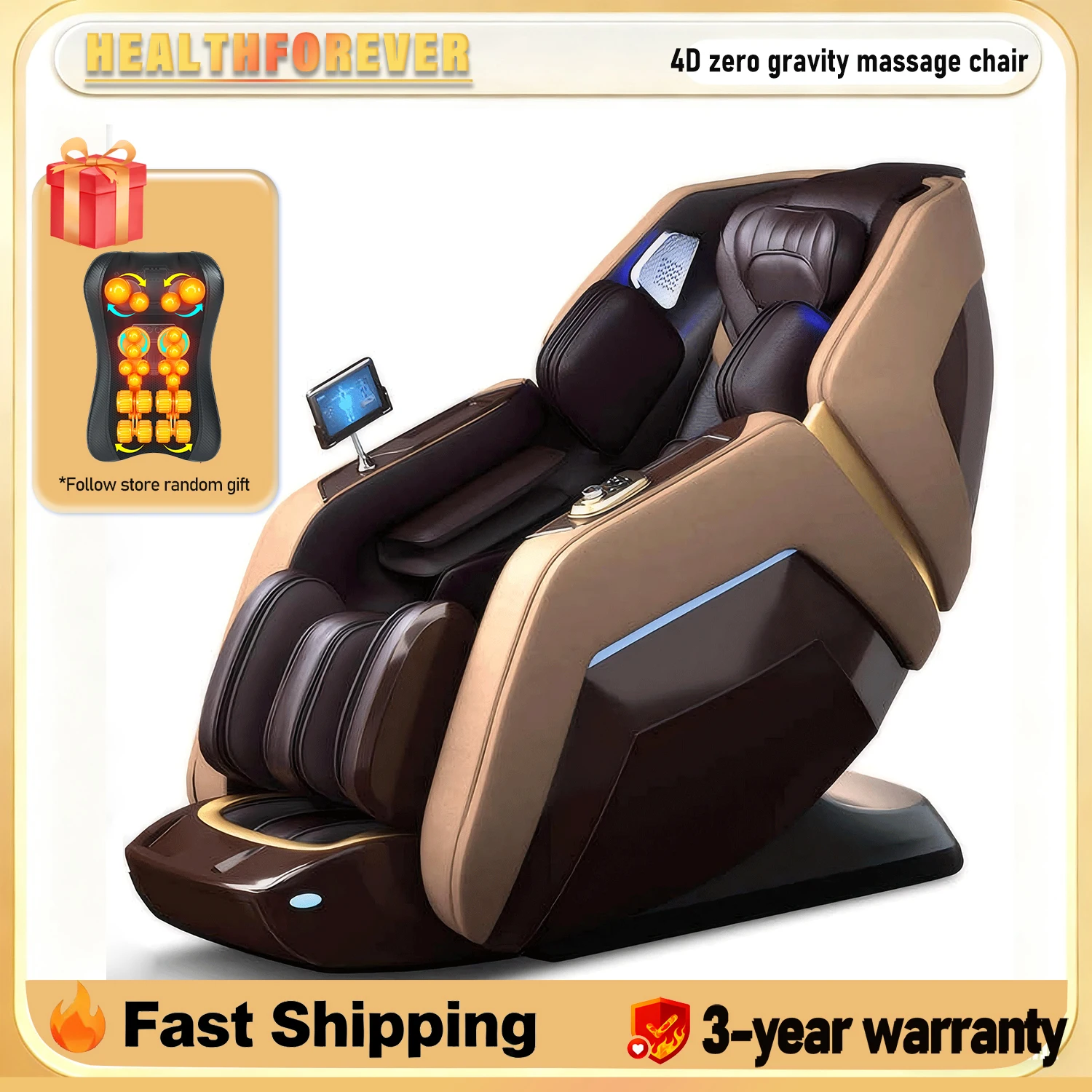 3-летняя гарантия, 4D электрическое массажное кресло с искусственным голосом, ролики для подошвы для ног, терапевтический массаж глубоких тканей, поясничная тайская растяжка
3-летняя гарантия, 4D электрическое массажное кресло с искусственным голосом, ролики для подошвы для ног, терапевтический массаж глубоких тканей, поясничная тайская растяжка