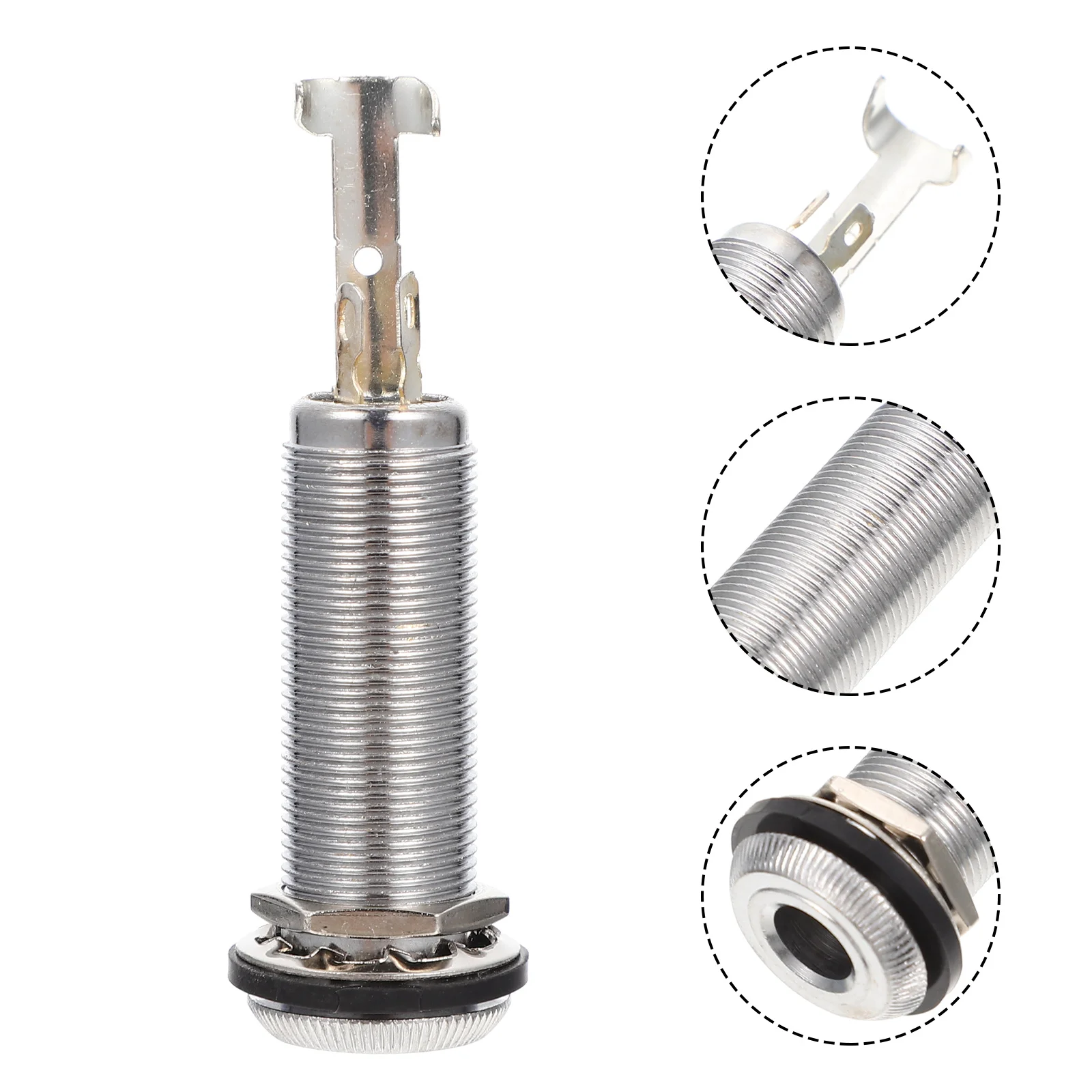 Electric Bass Barrel Jack Stereo Cylinder Output Socket Hot Pin Ground Pin Replacement Durable Guitar Input Audio Metal Socket 
Electric Bass Barrel Jack Stereo Cylinder Output Socket Hot Pin Ground Pin Replacement Durable Guitar Input Audio Metal Socket