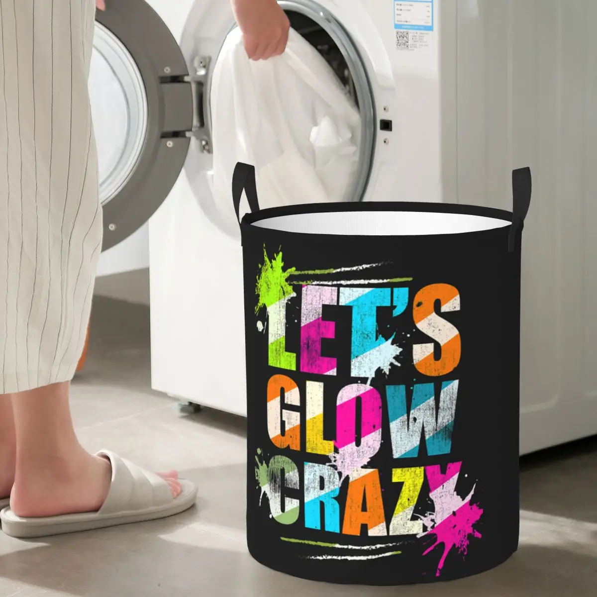 Let's Glow Crazy Neon Party Light Rave Складные корзины для белья Корзина для хранения грязной одежды и игрушек Домашний органайзер Сумка
Let's Glow Crazy Neon Party Light Rave Складные корзины для белья Корзина для хранения грязной одежды и игрушек Домашний органайзер Сумка