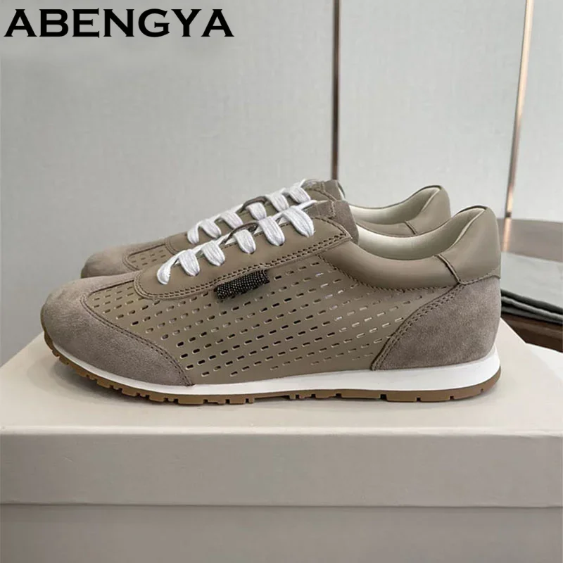Spring Suede Leather Flat Shoes Women Lace Up Tennis Trainers Sneakers Hollow Out Casual Shoes For Woman 2026
Spring Suede Leather Flat Shoes Women Lace Up Tennis Trainers Sneakers Hollow Out Casual Shoes For Woman 2026