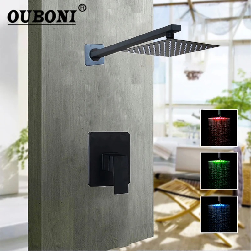 OUBONI 8/16 Inch Matte Black Bathroom Faucet Ceiling Square Shower Head Solid Brass Wall Mount Rainfall Hand Shower Faucet Set
OUBONI 8/16 Inch Matte Black Bathroom Faucet Ceiling Square Shower Head Solid Brass Wall Mount Rainfall Hand Shower Faucet Set