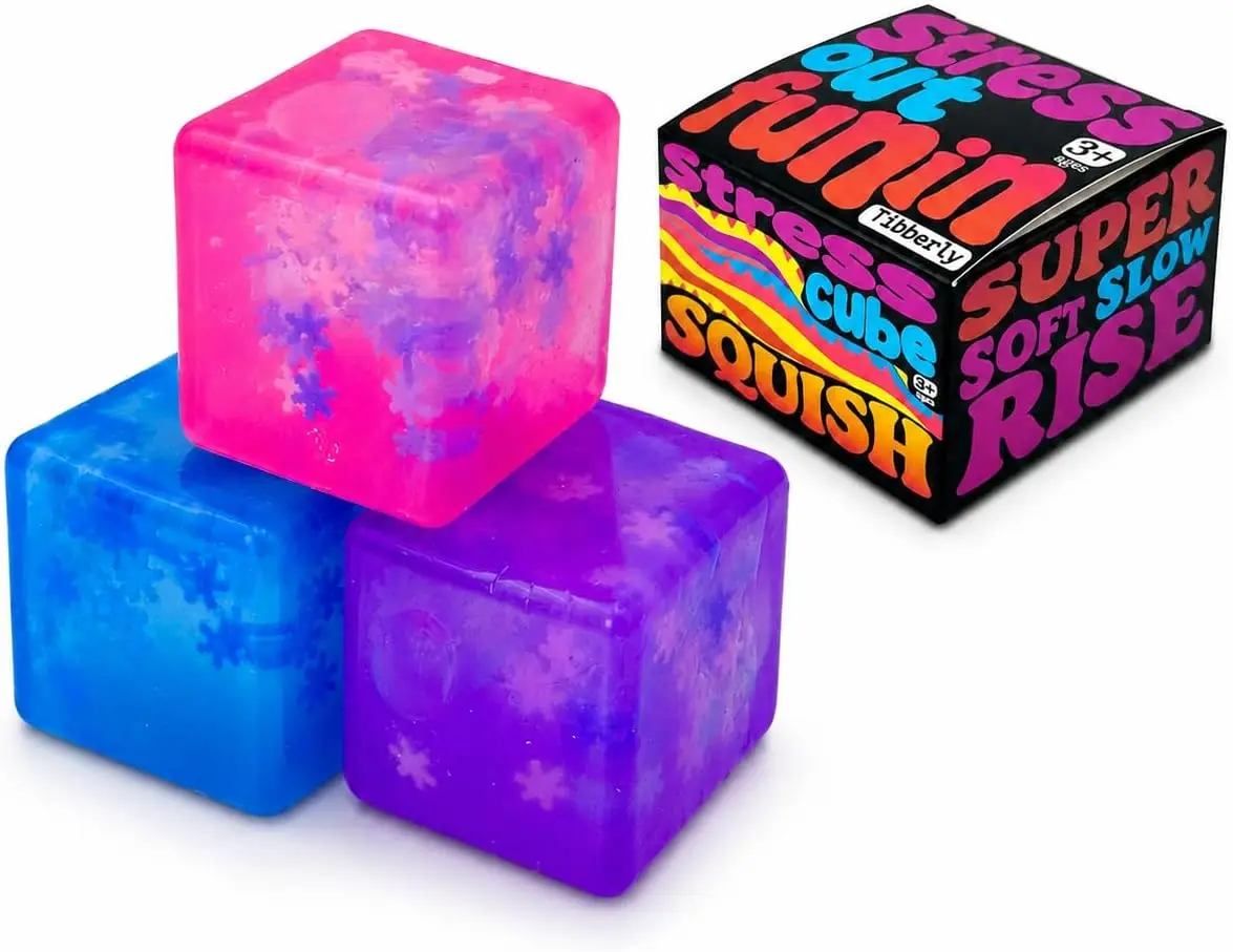 3 Pack Mini Stress Cube Squishy Toys, 1.4 Inch Slow Rising Fidget Stress Balls with Snowflake Inside, Anxiety Relief Sensory Toy for Kids & Adults, Soft Squeeze Cubes for Office Classroom
3 Pack Mini Stress Cube Squishy Toys, 1.4 Inch Slow Rising Fidget Stress Balls with Snowflake Inside, Anxiety Relief Sensory Toy for Kids & Adults, Soft Squeeze Cubes for Office Classroom