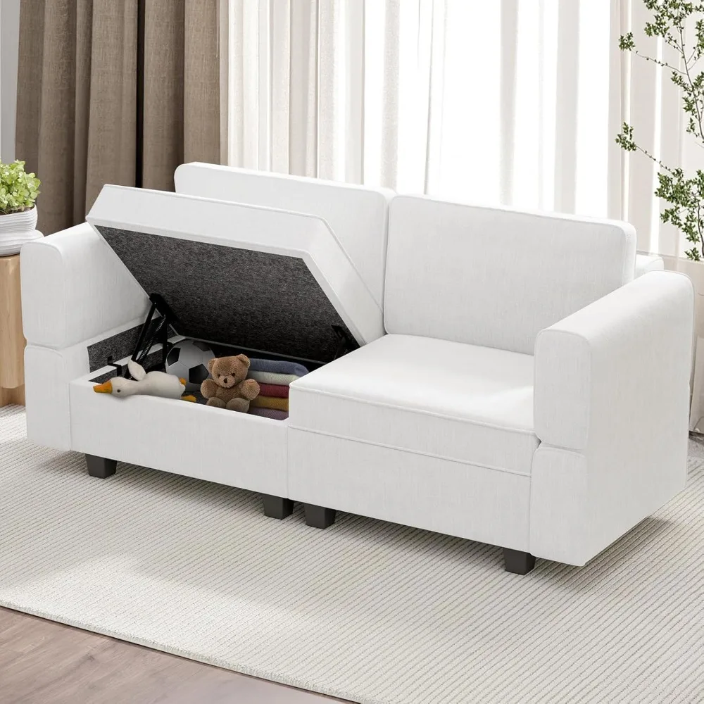 63" Loveseat Sofa with 2 Pillows, Modular Sectional Sofa, Convertible Armchair with Storage, and Reversible 2-Seat Modular Couch
63" Loveseat Sofa with 2 Pillows, Modular Sectional Sofa, Convertible Armchair with Storage, and Reversible 2-Seat Modular Couch