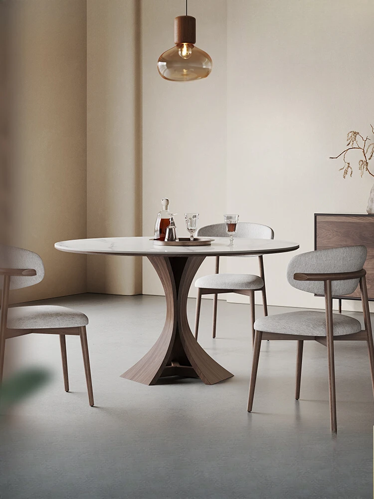 Nordic solid wood dining table round with turntable 6 people home modern simple
Nordic solid wood dining table round with turntable 6 people home modern simple