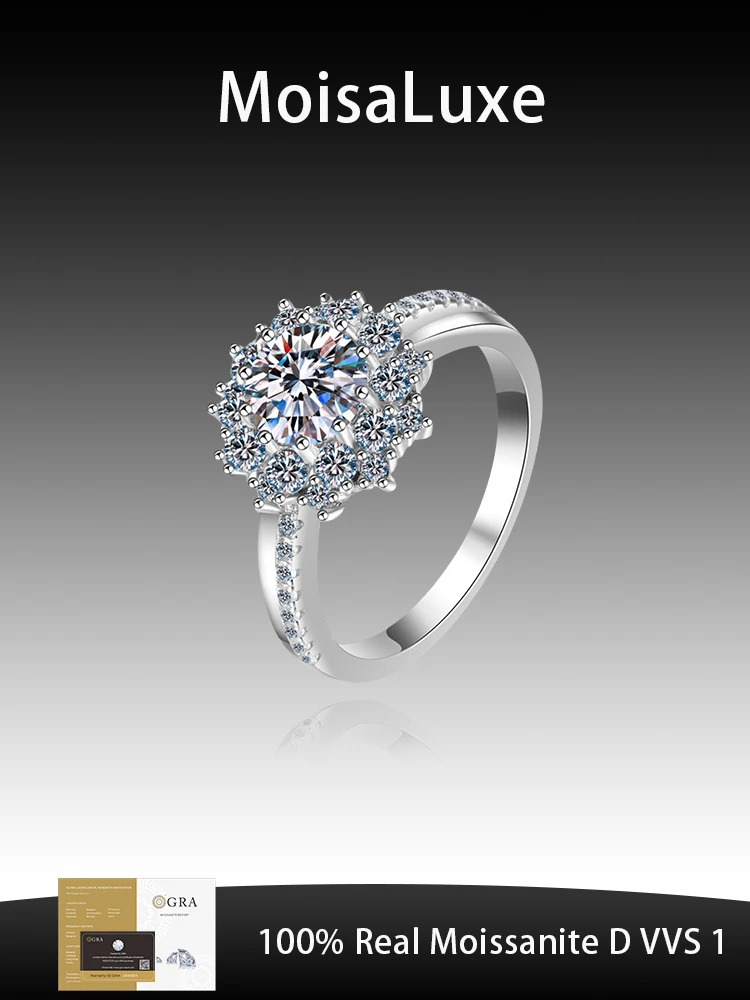 MoisaLuxe Official Store GRA Moissanite Plata Sterling 925 Silver Women's Luxury Wedding Ring European and American Style
MoisaLuxe Official Store GRA Moissanite Plata Sterling 925 Silver Women's Luxury Wedding Ring European and American Style