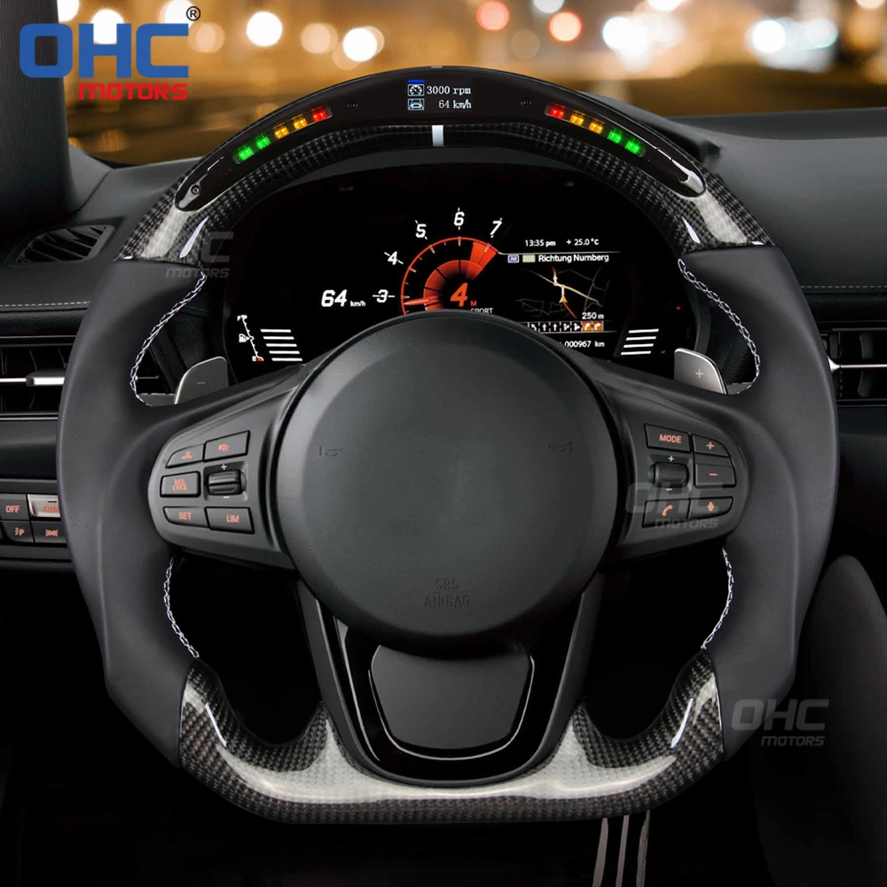 A90 LED Carbon Fiber Steering Wheel Compatible with Supra MK5 A90 Steering Wheel Carbon Fiber OHC Motors
A90 LED Carbon Fiber Steering Wheel Compatible with Supra MK5 A90 Steering Wheel Carbon Fiber OHC Motors