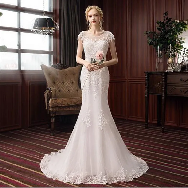 Luxury Sequines Beading Wedding Dresses Mermaid Robe De Mariée Bride Gown Lace Appliques Court Train Vestidos De Novia
Luxury Sequines Beading Wedding Dresses Mermaid Robe De Mariée Bride Gown Lace Appliques Court Train Vestidos De Novia
