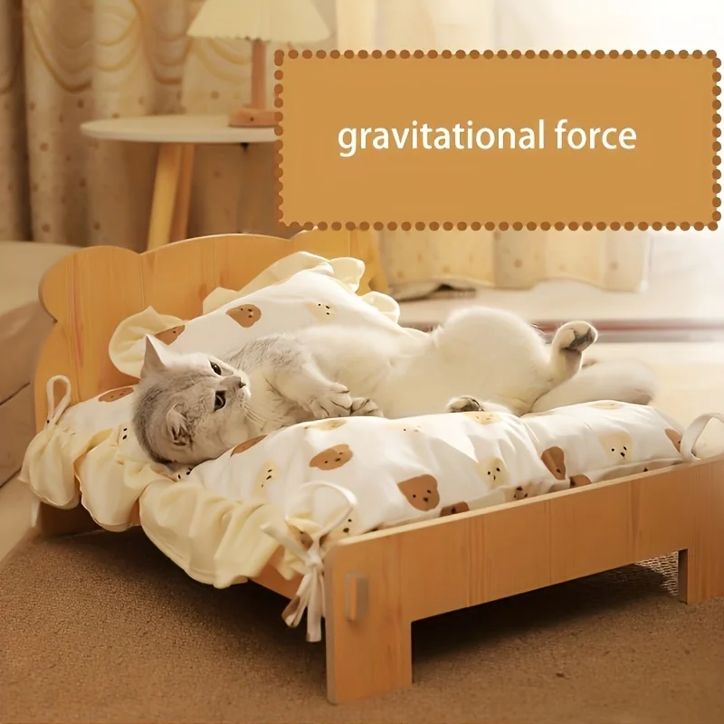 1pc Cat Bed Pet Bed Four Seasons Universal Cat Kennel Dog Kennel Removable And Washable Solid Wood Bed Cute Kitten Princess Bed
1pc Cat Bed Pet Bed Four Seasons Universal Cat Kennel Dog Kennel Removable And Washable Solid Wood Bed Cute Kitten Princess Bed