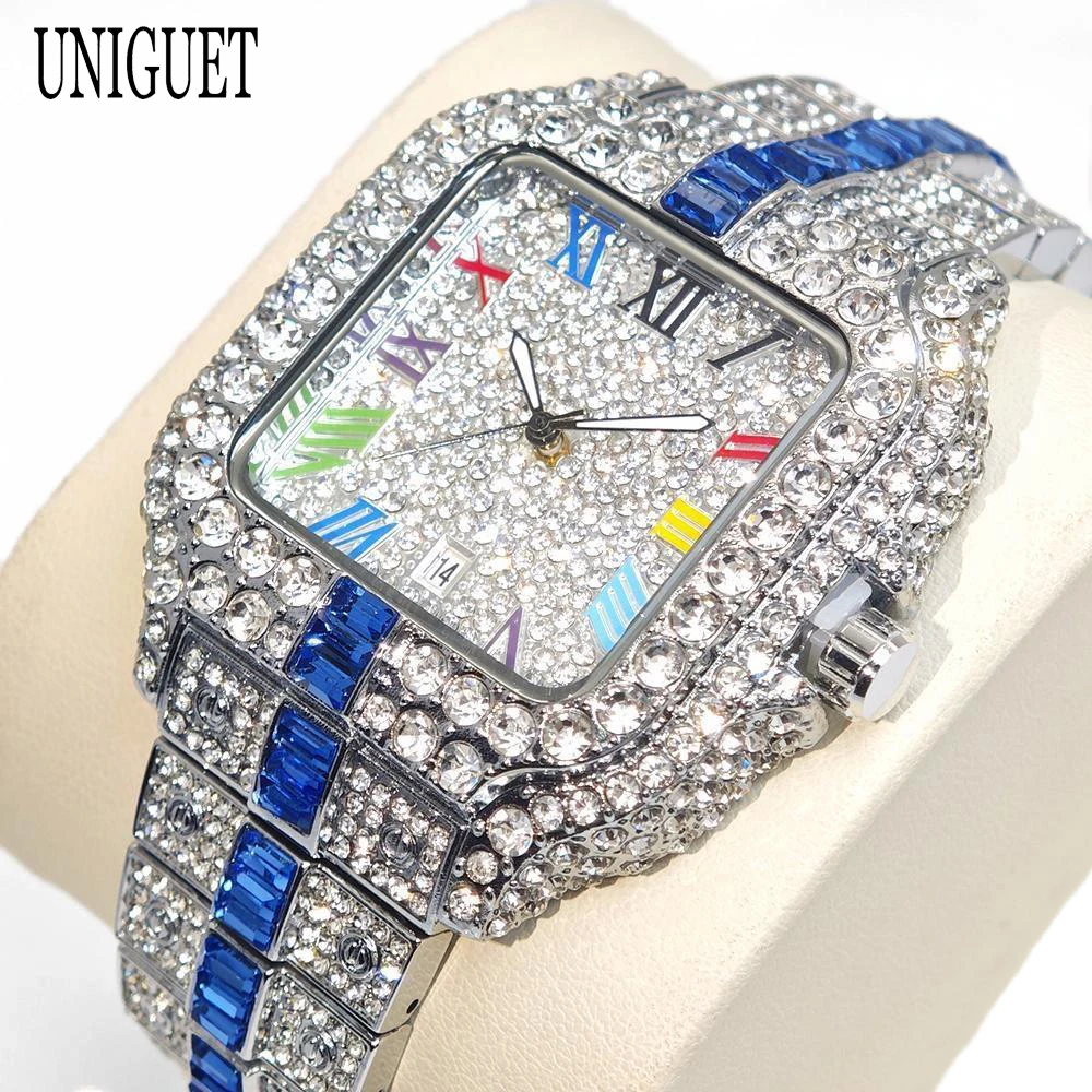2025 Luxury Brand Men Quartz Watch Fashion Rainbow Digital Rome Dial Calendar Waterproof Hip Hop Diamond Wristwatch For Man Gift
2025 Luxury Brand Men Quartz Watch Fashion Rainbow Digital Rome Dial Calendar Waterproof Hip Hop Diamond Wristwatch For Man Gift